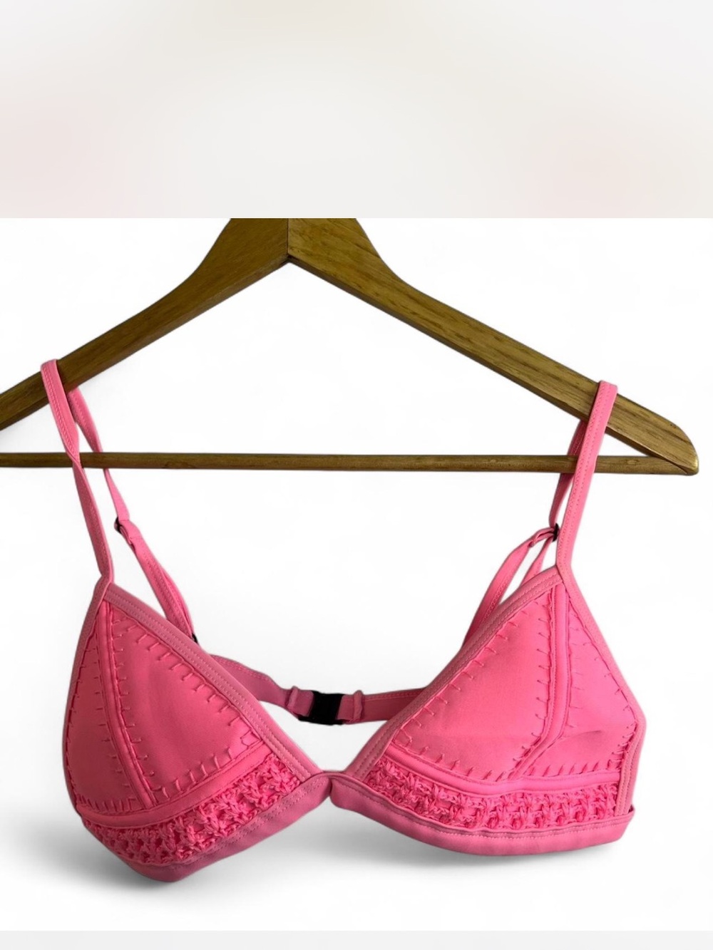 Triangl Bright Pink Neoprene Bikini Matching Set Size Small Top & M bottom